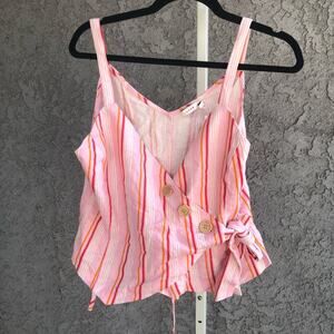 Lush Striped Wrap Top